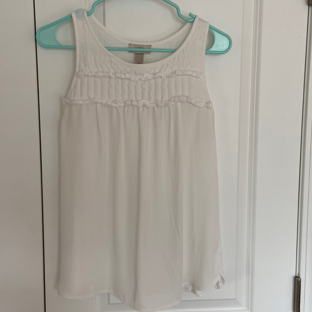LOFT White Mixed Media Tank